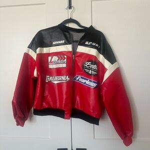 Source Unknown Red and Black Racing Jacket
